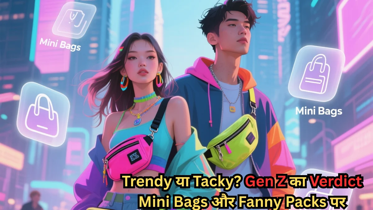 Gen Z fashion verdict on mini bags and fanny packs – trendy streetwear style with neon outfits and colorful accessories